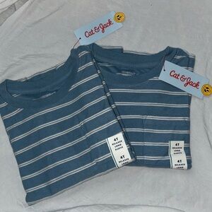 Cat & Jack Kids Long Sleeve Blue and White Striped Tee